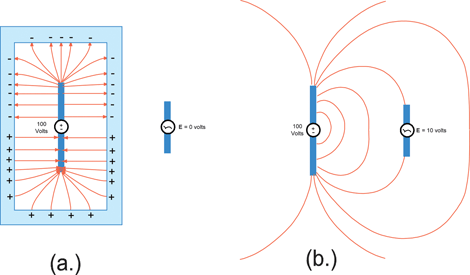 Figure 1. Electric field coupling/shielding